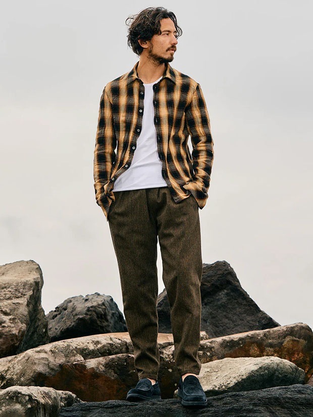 wjk twist wrinkle check / yellow
