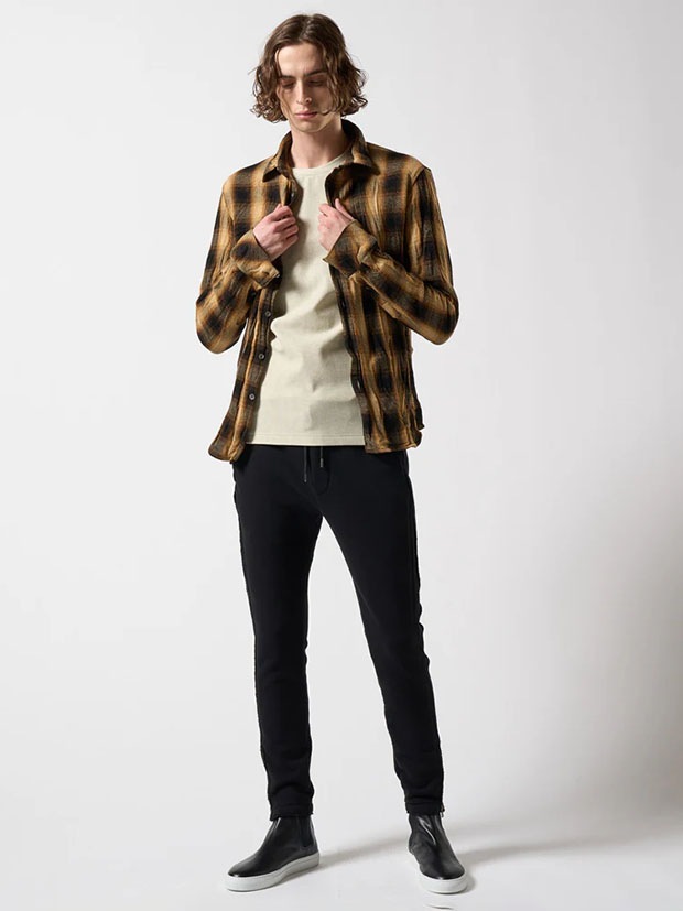 wjk twist wrinkle check / yellow