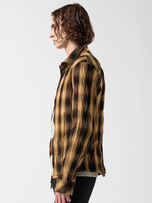wjk twist wrinkle check / yellow
