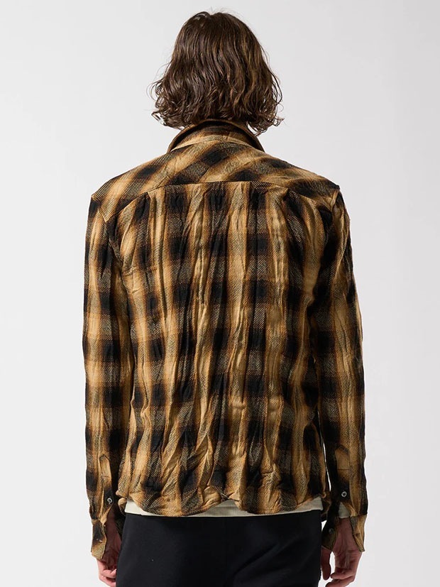 wjk twist wrinkle check / yellow