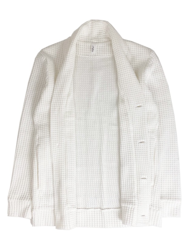 SeaGreen CAVIANA big waffle CARDIGAN / WHITE