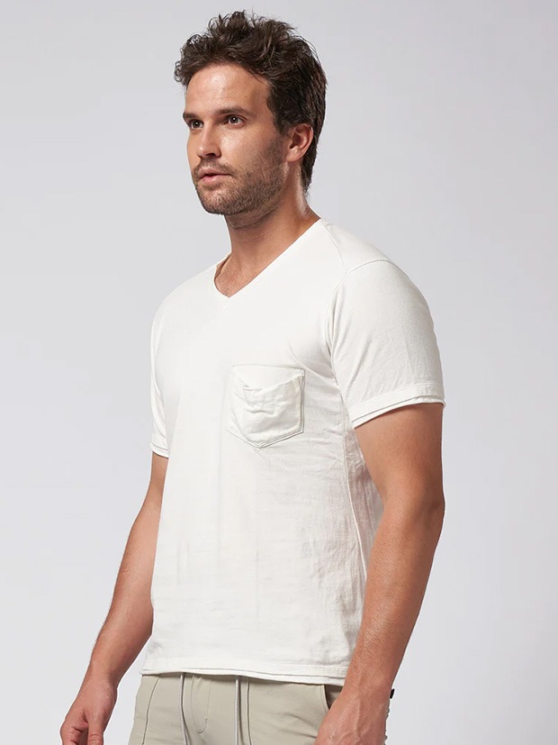 wjk leather pocket-T  / white
