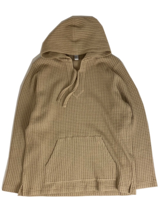 SeaGreen CAVIANA big waffle HOODIE / BEIGE