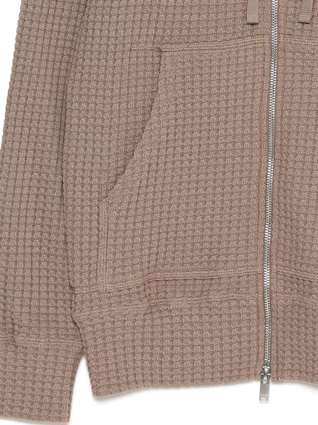 SeaGreen  BIG WAFFLE HOODIE / BEIGE