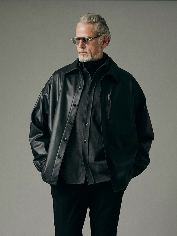 junhashimoto MEGA BIG LEATHER SHIRTS / BLACK | junhashimoto