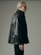 junhashimoto MEGA BIG LEATHER SHIRTS /  BLACK
