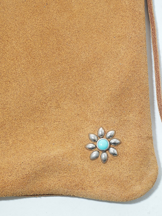 HTC SUEDE 2WAY BAG FLOWER TQ / L.BROWN