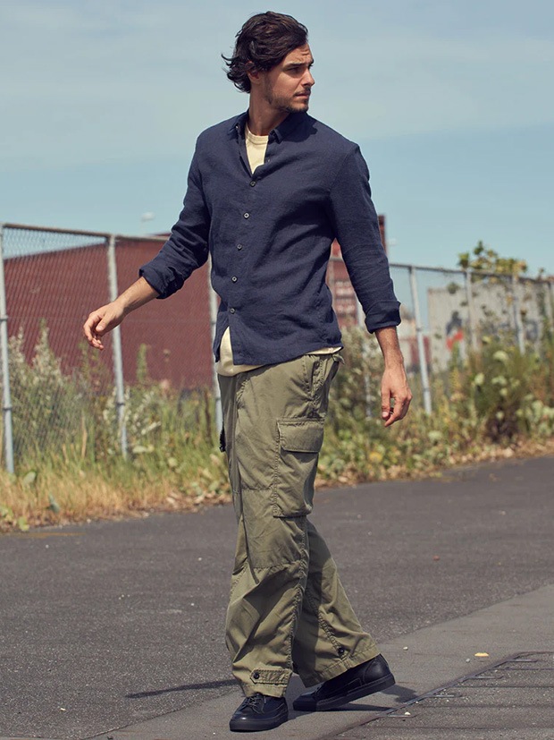 wjk short point collar shirt / navy