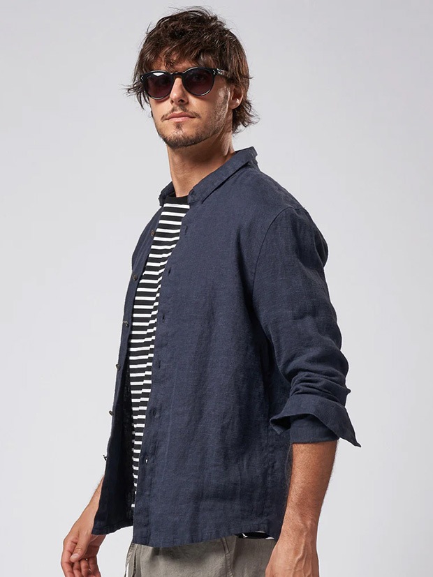 wjk short point collar shirt / navy