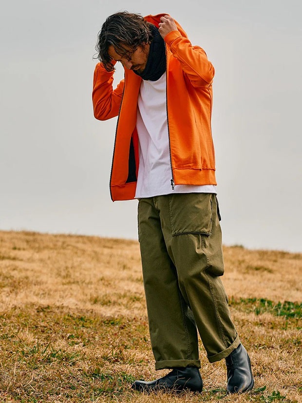 wjk basic zip-up parka / orange