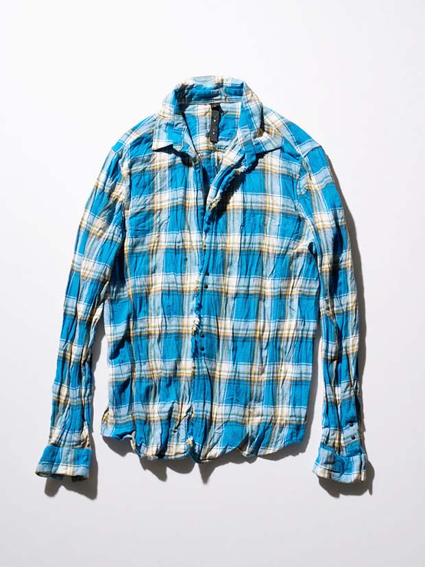 wjk 2-hook check shirt / blue