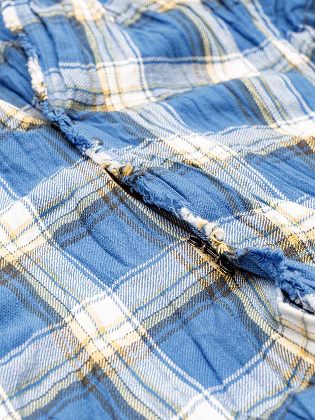 wjk 2-hook check shirt / blue