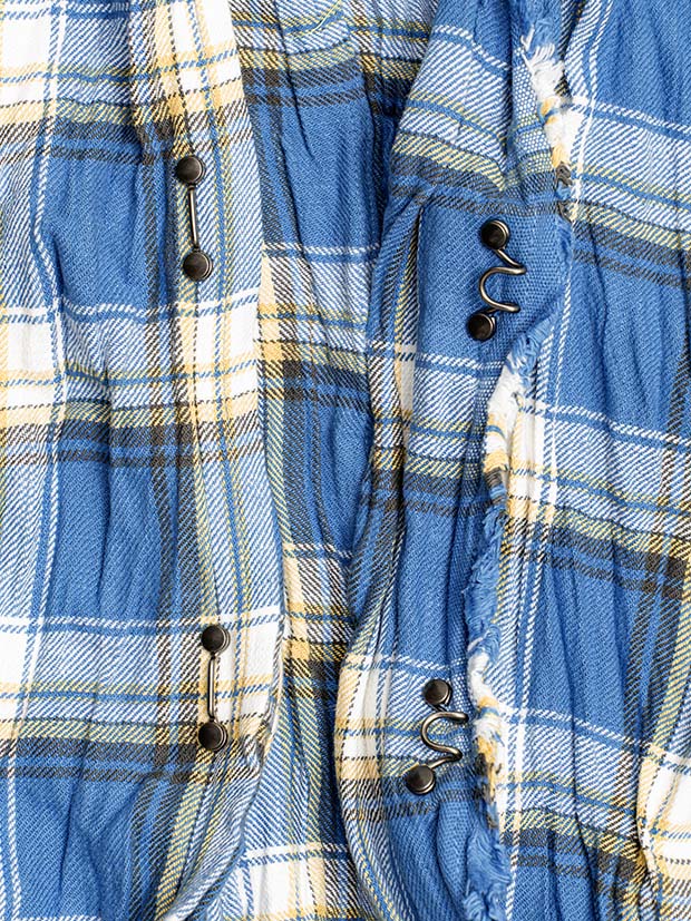 wjk 2-hook check shirt / blue