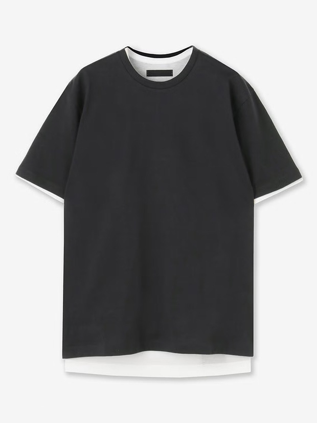 junhashimoto LAYERED PACK TEE / BLACK x WHITE