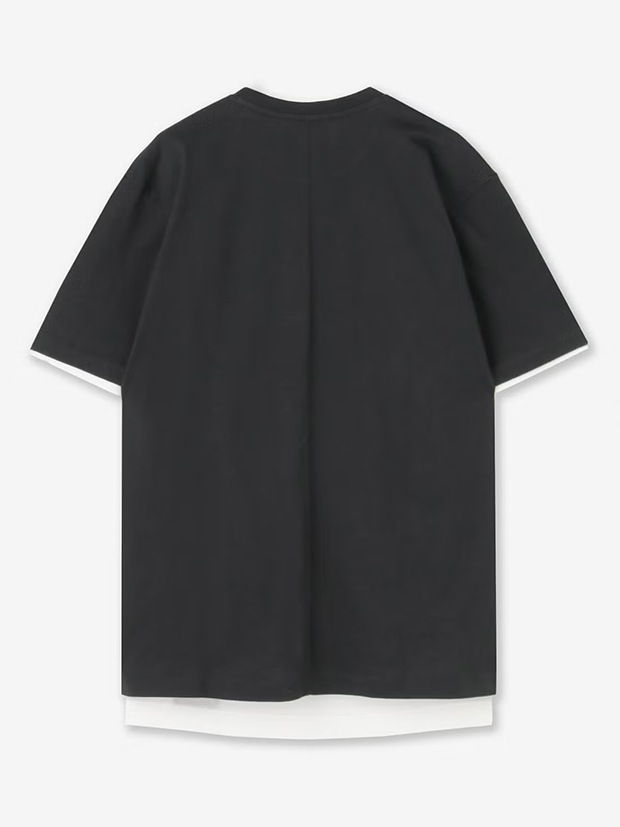junhashimoto LAYERED PACK TEE / BLACK x WHITE