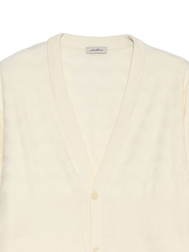SeaGreen WAVE PILE CARDIGAN / CREAM