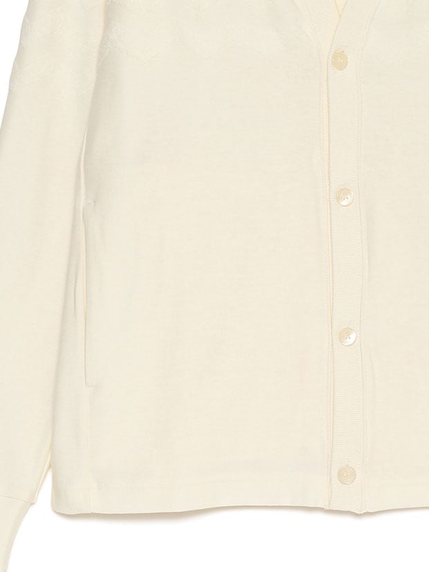 SeaGreen WAVE PILE CARDIGAN / CREAM