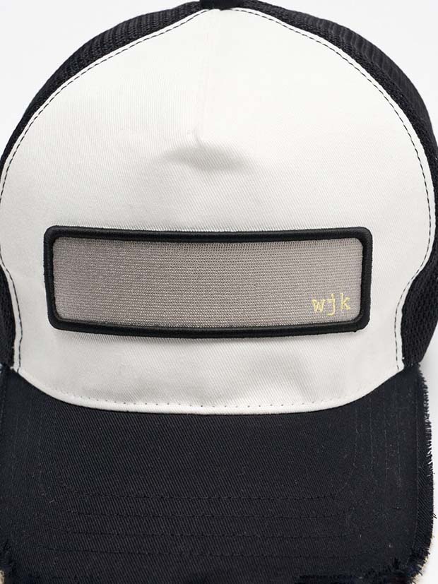 wjk cut-off mesh cap / black x white