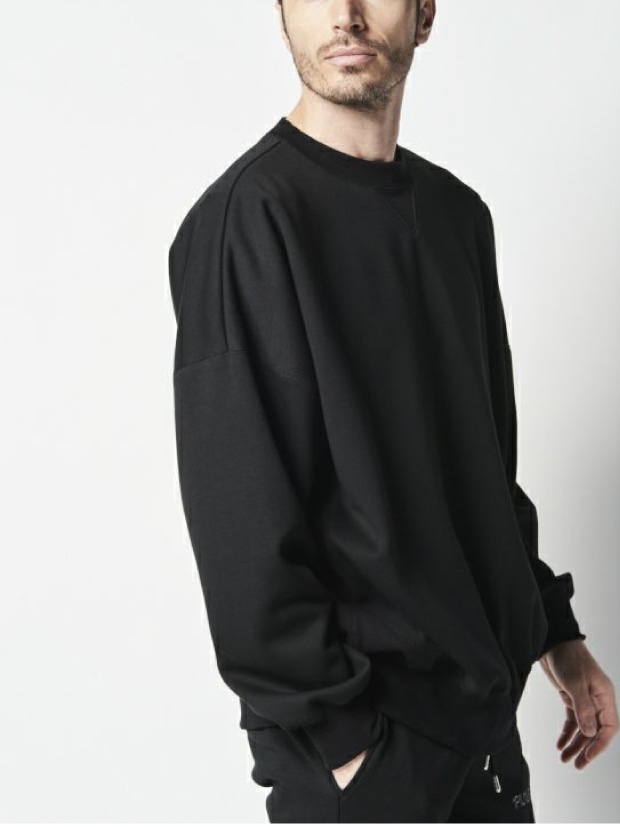 1PIU1UGUALE3 DROP SHOULDER CREW / BLACK | ALL ITEM | rumbleFISH
