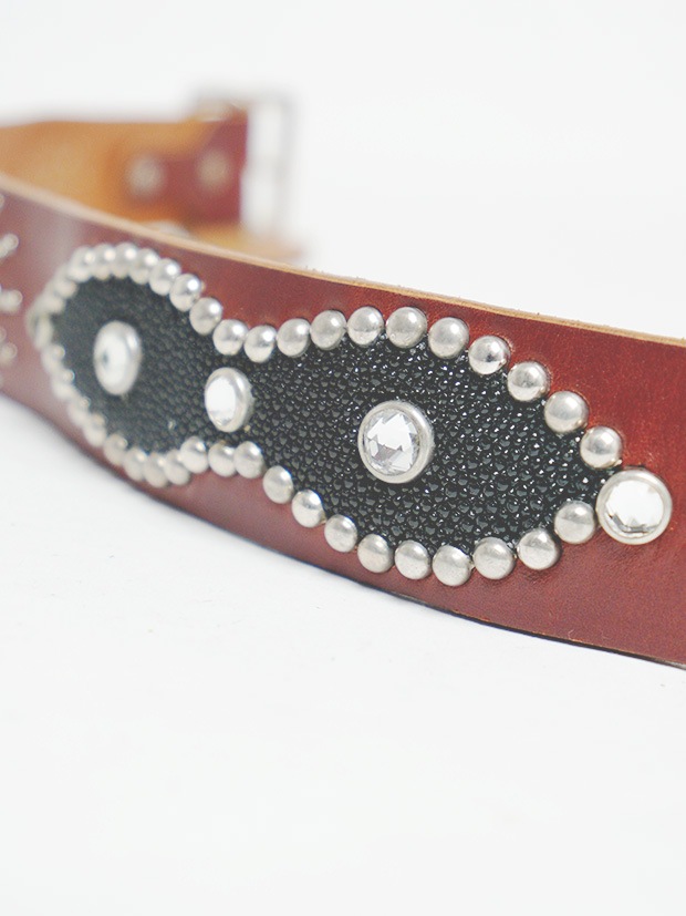 HTC STUDS BELT 53 ST 1.75  / LT.BROWN SILVER