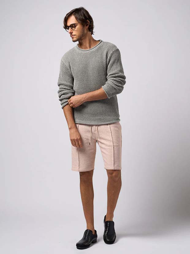 wjk GIMA roll crew knit / t.grey