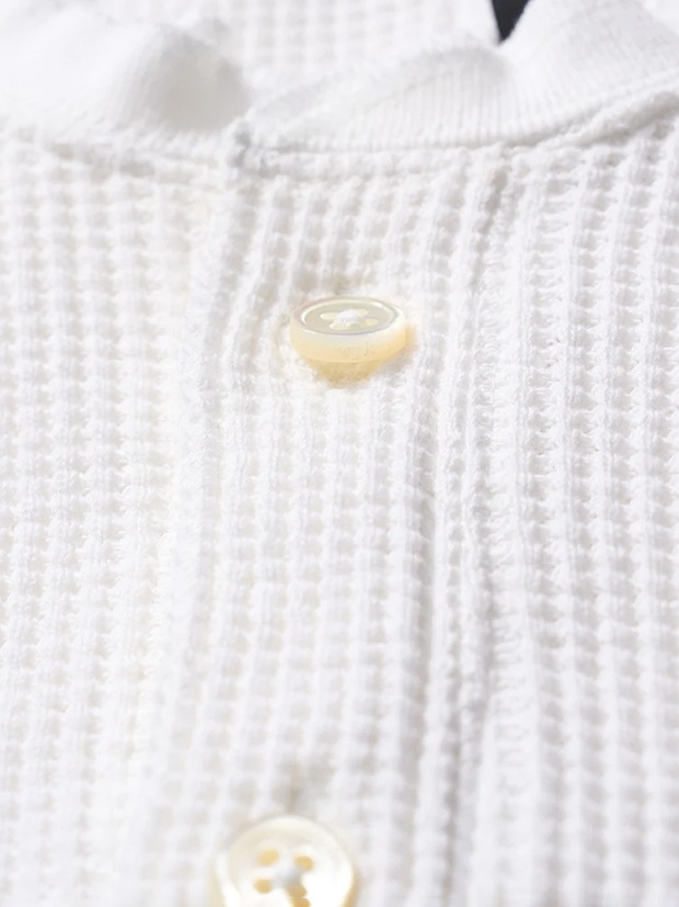 wjk waffle henley L/S / white