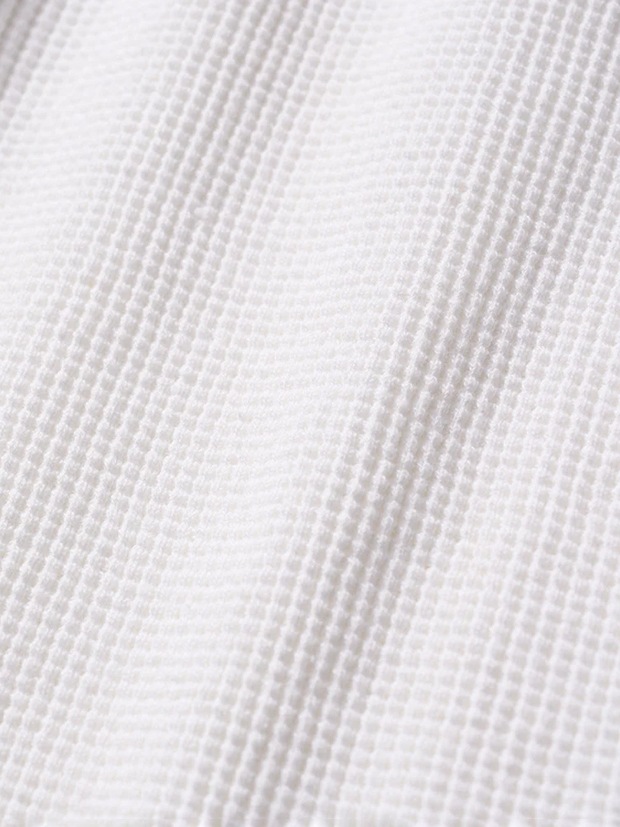 wjk waffle henley L/S / white