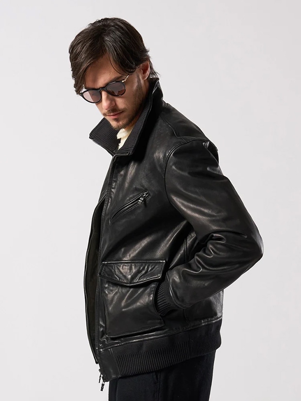 wjk leather rib jersey type A-2 / black