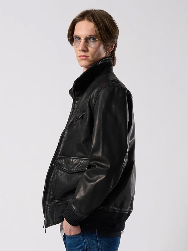 wjk leather rib jersey type A-2 / black