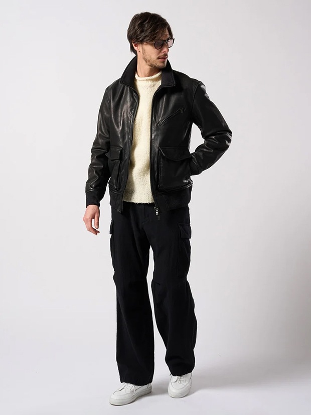 wjk leather rib jersey type A-2 / black