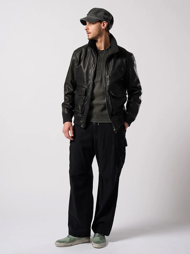 wjk leather rib jersey type A-2 / black