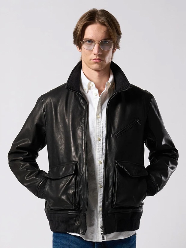 wjk leather rib jersey type A-2 / black