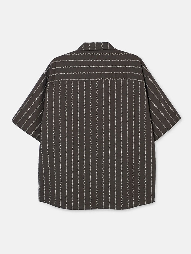 SeaGreen ANCHOR STRIPE SHIRT / BROWN