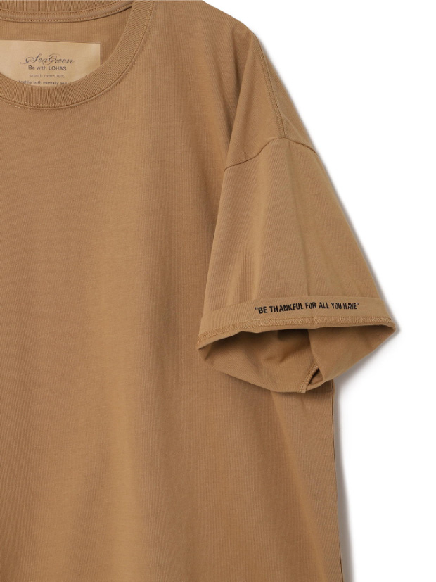 SeaGreen ORGANIC COTTON JERSEY T-SHIRT / BEIGE