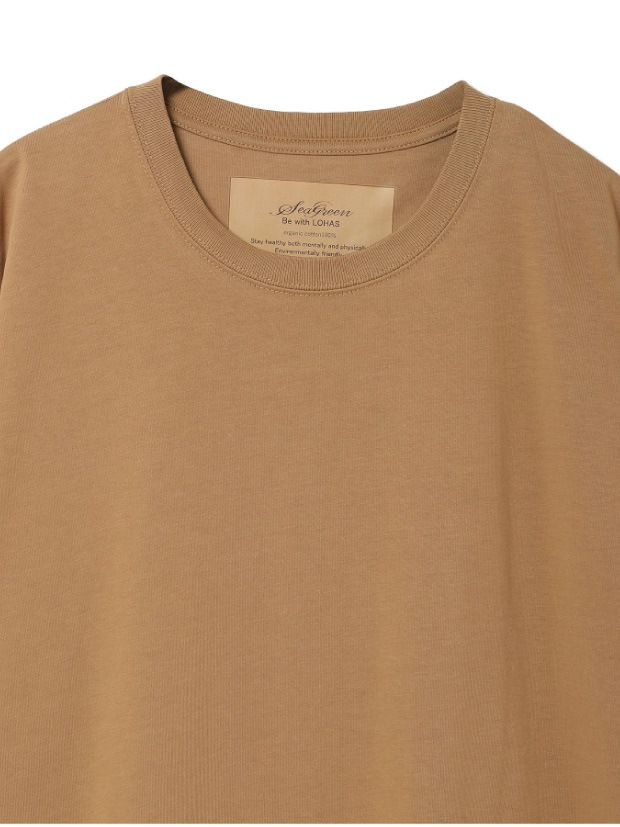 SeaGreen ORGANIC COTTON JERSEY T-SHIRT / BEIGE