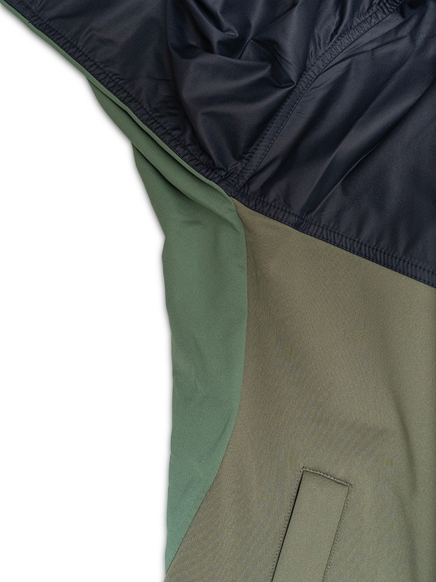 TFW49 COMBINATION HOODED JACKET / KHAKI x NAVY