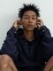 SeaGreen CRATER LACEUP HOODIE / NAVY