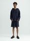SeaGreen CRATER LACEUP HOODIE / NAVY