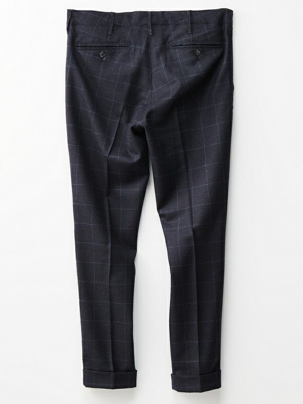 1PIU1UGUALE3 RIB TAPERED SLACKS / WINDOW PEN SUPER 100