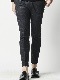 1PIU1UGUALE3 RIB TAPERED SLACKS / WINDOW PEN SUPER 100'S STRETCH FLANO (D.GREY)
