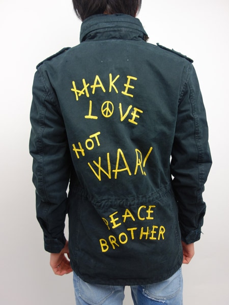 FRONTSTREET8 Embroidered M-65 Jacket BLACK