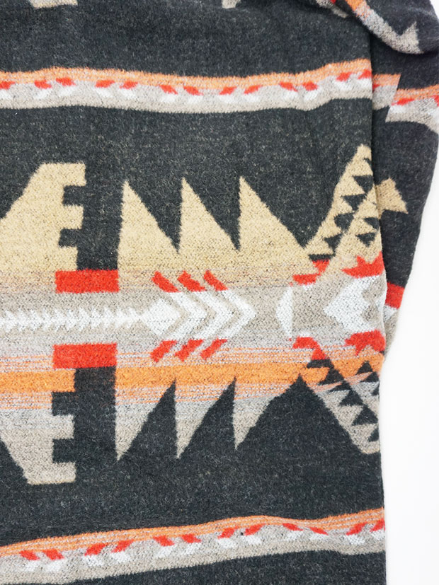 FRONTSTREET8 Blanket Chester Coat -Chimayo- BLACK