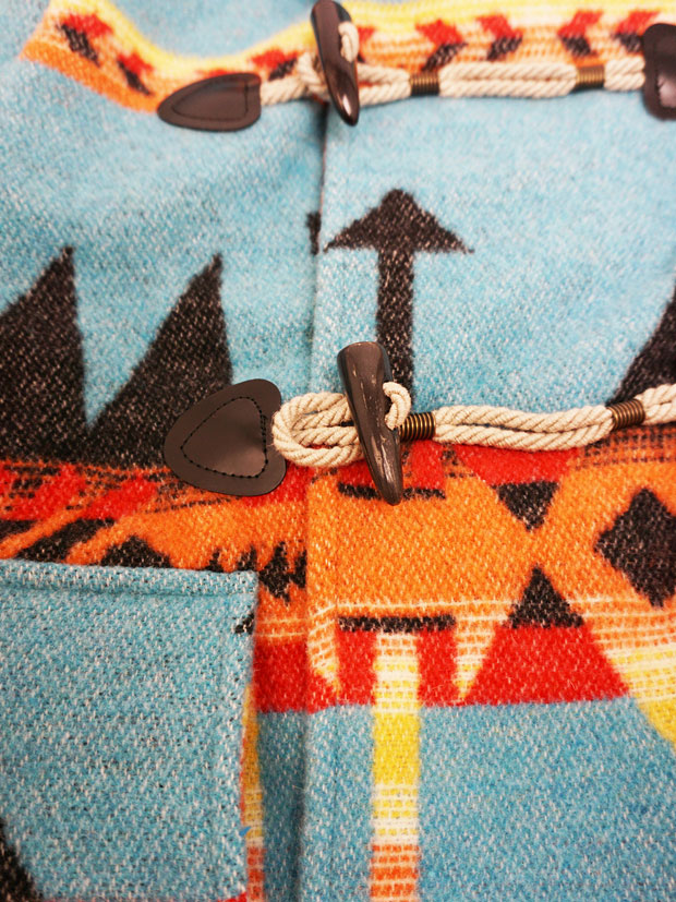 FRONTSTREET8 Blanket Duffle Coat -Chimayo- TURQUOISE