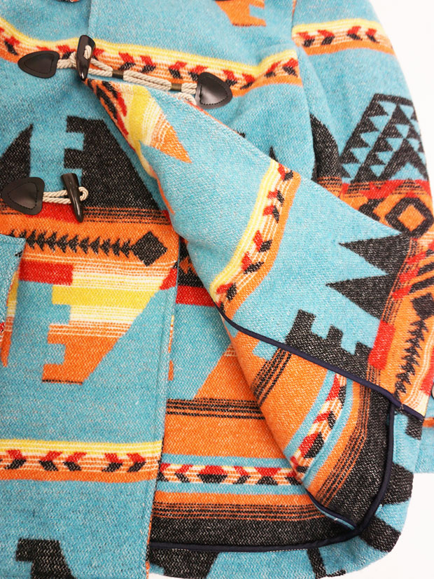 FRONTSTREET8 Blanket Duffle Coat -Chimayo- TURQUOISE