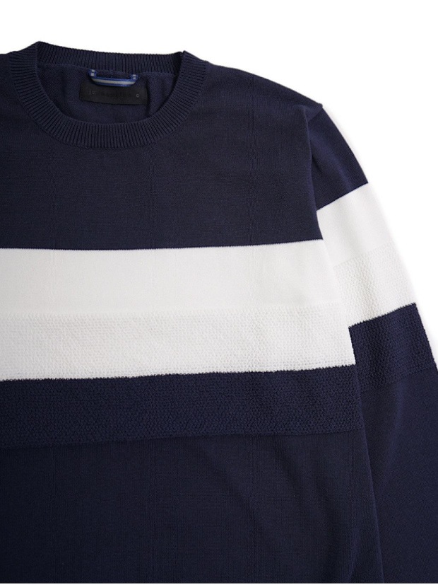 junhashimoto K04 STRIPE CREW NECK / NAVY WHITE