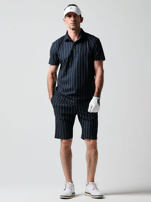 1PIU1UGUALE3 GOLF×PANZETTA GIROLAMO SHORT PT 113 STRIPE / NAVY