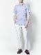 junhashimoto SV11 BAND COLLAR S/S SHIRTS / BLUE