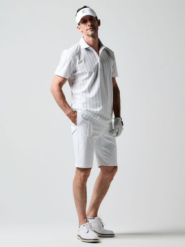 1PIU1UGUALE3 GOLF×PANZETTA GIROLAMO SHORT PT 113 STRIPE / WHITE