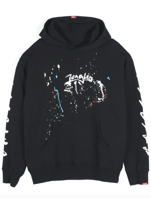 JUNGLES LOGO PAINT SPLATTER HOOD / BLACK