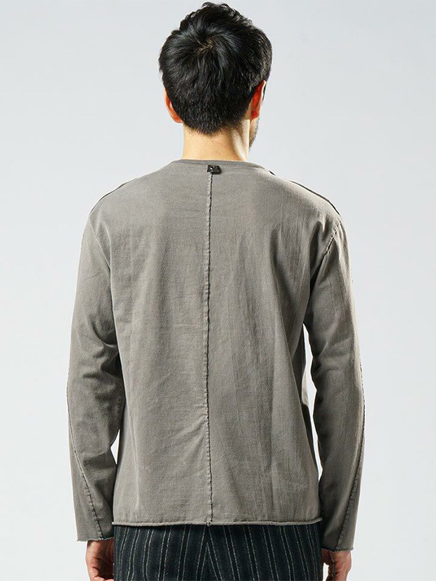 wjk wide cut off crew neck LS / l.gray